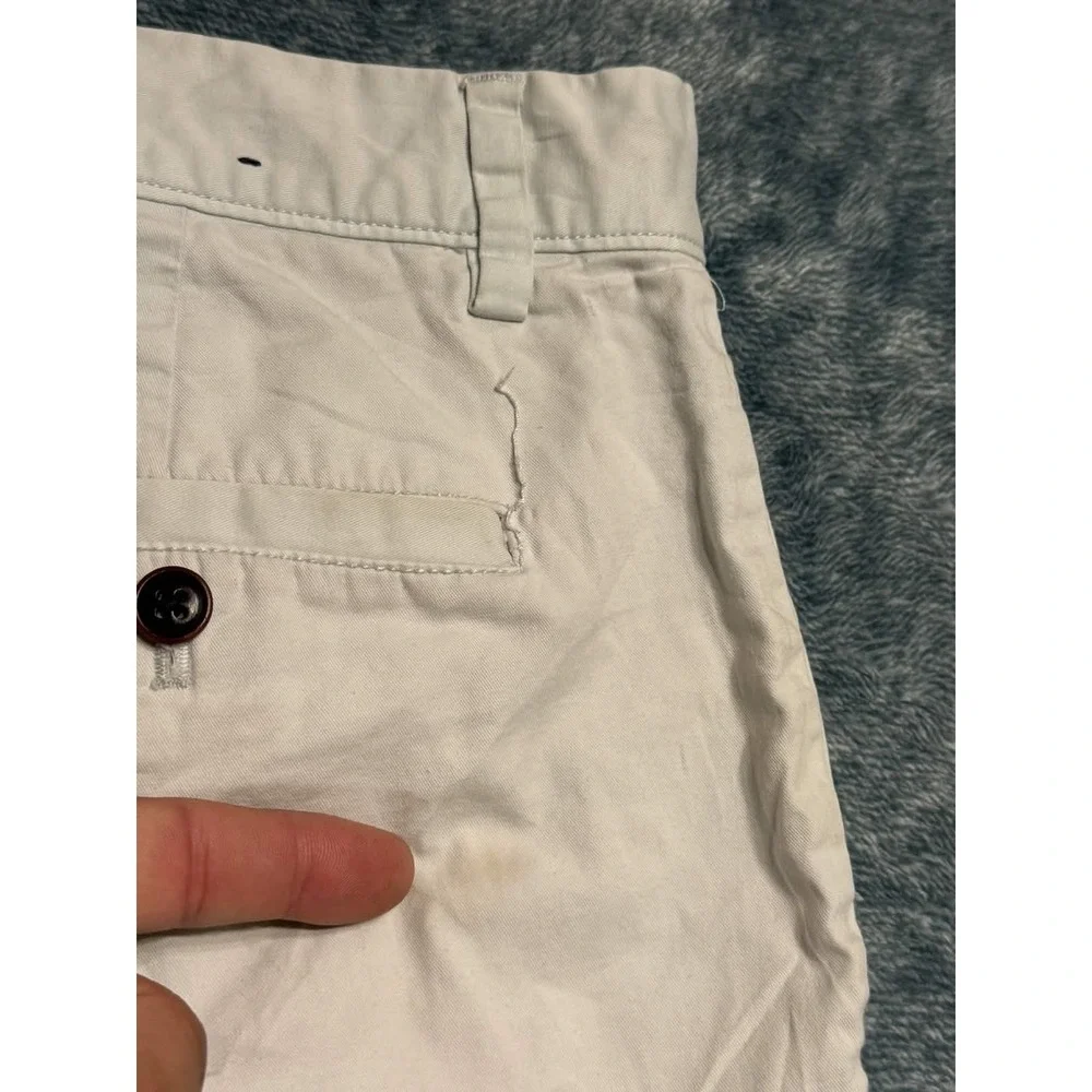 Nautica Mens Shorts 34W Chino Shorts Beige 97% Cotton, 3% Spandex Solid Zip